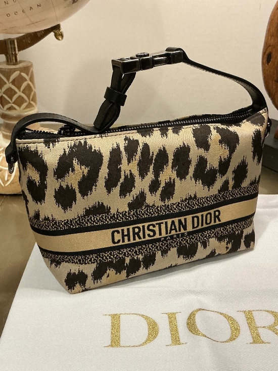 Dior Handbags - CHRISTIAN DIOR Mizza Leopard Lunch Box Bag DiorTravel Nomad w/dusty